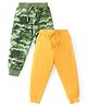 Babyhug Cotton Knit Full Length Lounge Pants with Camouflage & Text Print Pack of 2 - Multicolour