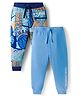 Babyhug Cotton Knit Full Length Lounge Pants Basketball Theme Print Pack of 2 - Blue