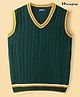 Honeyhap Premium Knitted Bio Finish Sleeveless Pullover Sweater Vest with Cable Knit Design - Green White & Yellow