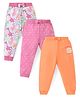 Babyhug Cotton Full Length Lounge Pants Floral & Polka Dots Print Pack of 3 - Multicolour