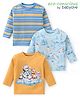 Babyoye 100% Cotton With Eco Jiva Finish Full Sleeves T-Shirts Winter Theme Pack of 3 - Blue & Yellow