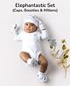Tiny Lane Elefantastic Set(cap, Booties, & Mittens)  White