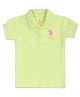 US Polo Assn Cotton Knit Half Sleeves Polo Neck T-Shirt Logo Print - Green