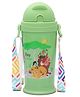 JAYPEE Zippy Stainless Steel Inner Insulated Hot & Cold Disney Character Straw Sipper Water Bottle for Kids with Detachable Strap , 275 ml , Green