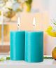 Iris Homefragrances Pack of 2 Cool Blue Fragrance Pillar candles- 120g each