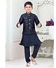 Pehanaava Full Sleeves Solid Kurta & Pyjama Set With Sequins Embellished Jacket - Black