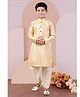 Pehanaava Full Sleeves Abstract Printed Kurta & Pyjama Set - Golden