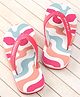 Pine Kids Slip On Flip Flops with Marble Print - Fuchsia