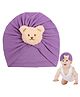 Babymoon Bear Detailed Turban Knot Cap - Purple- Diameter40 Cms