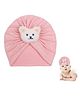 Babymoon Bear Detailed Turban Knot Cap - Light Pink- Diameter40 Cms