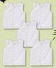 Baby Moo 100% Cotton Pack Of 5 Sleeveless Solid Jhablas - White