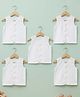 Baby Moo 100% Cotton Pack Of 5 Sleeveless Solid Jhablas - White
