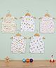 Baby Moo Smiling Stars Printed 5 Pcs 100% Cotton Jhabla - White