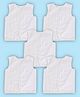 Baby Moo 100% Cotton Pack Of 5 Sleeveless Solid Jhablas - White