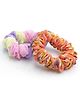 Aabacus Set Of 2 Colour Blocked & Printed Rubber Bands - Pink & Orange