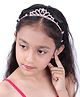 Aabacus Stones Embellished Crown Hair Band - Golden