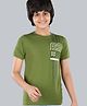 3PIN Cotton Jersey  Half Sleeves Number Printed Tee - Olive Green