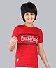 3PIN Cotton Jersey Half Sleeves Champions Text Printed Tee - Red