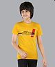 3PIN Cotton Jersey Half Sleeves Stay Strong Text Printed Tee - Mustard