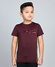 3PIN Cotton Jersey Half Sleeves Limited Edition Text Printed Tee - Wine