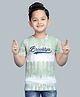 3PIN Cotton Jersey Half Sleeves Brooklyn Text Printed Tie Dye Tee - Green