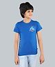 3PIN Cotton Lycra Half Sleeves Sports Theme Printed Tee - Royal Blue