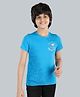 3PIN Cotton Lycra Half Sleeves Tree Printed Tee -Turquoise