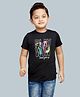 3PIN Cotton Tencel Blend Half Sleeves Play To Win Text Printed Tee - Black
