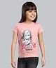 3PIN Cotton Tencel Blend Half Sleeves Floral & Anime Girl Printed Top - Pink