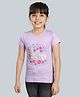 3PIN Cotton Tencel Blend Half Sleeves Placement Floral Printed Tee - Lavender