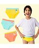SuperBottoms Pack of 3 Bamboo Bunny Printed Super Soft Briefs - Yellow Peach & Blue