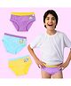 SuperBottoms Pack of 3 Bamboo Space Theme Printed Super Soft Briefs - Yellow Purple & Blue