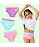 SuperBottoms Pack of 3 Bamboo Bunny Printed Super Soft Panties - Purple Pink & Blue