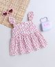 Many Frocks & Sleeveless Floral Printed Dress - White