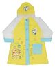 Yellow Bee PVC Full Sleeves Cat Detailed Hooded Raincoat - Yellow