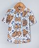 Hugsntugs Half Sleeves Animals Printed Shirt - Brown