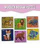 Toys Universe 9 Piece Wooden Puzzle for Kids - Set of 6 Animal Jigsaw Puzzle - Puzzles for Kids - Safe & Durable Pre-School Toys for Kids - Educational Puzzle Game 54 Pcs