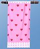 Pine Kids Terry Woven Towel & Wrapper Heart Print L 60 x B 120 cm - Pink