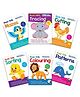Set of 6 Basic Skills Workbooks for Kids covering Colouring, Cutting, Mazes, Patterns, Sorting and Tracing
