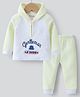 Kookie Kids Full Raglan Sleeves Hooded Winter Night Suit with Text Print - Light Yellow