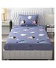 Filymore Cute Purple Fish Single Bedsheet For Kids Designer Cartoon Printed Bedsheet For kids room Single Bed 240 TC Made With Pure Microfiber - Purple and white