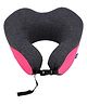 The Quirk Box Memory Foam Travel Neck Pillow with Eye Mask & Earplugs Pink & Grey