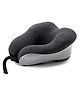 The Quirk Box Memory Foam Travel Neck Pillow with Eye Mask & Earplugs Grey