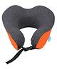The Quirk Box Memory Foam Travel Neck Pillow with Eye Mask & Earplugs Orange & Grey