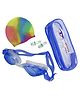 ARCADE TOYS Silicone Swimming Cap with Swimming Googles Anti Fog Glasses and Earplugs - Color may vary