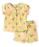 Babyhug Cotton Single Jersey Knit Half Sleeves Shorts Night Suit Floral Print - Green