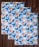 Mittenbooty Baby soft quilted Cotton Cushioned Changing Sheet Pack of 3 with detachable plastic sheet- Cloud Print Blue