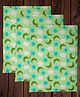 Mittenbooty Baby soft quilted Cotton Cushioned Changing Sheet Pack of 3 with detachable plastic sheet- Cloud Print Green