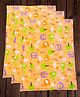 Mittenbooty Baby soft quilted Cotton Cushioned Changing Sheet Pack of 3 with detachable plastic sheet- Lion Print Peach