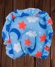 Mittenbooty U-shaped Rai Pillow with frill Cloud Print-Blue